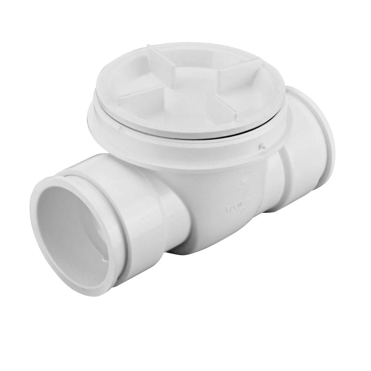 NDS 4 in. White PVC Backwater Valve with Adapter (NDS 475PS) protects basements or low areas from street sewer waste backflow