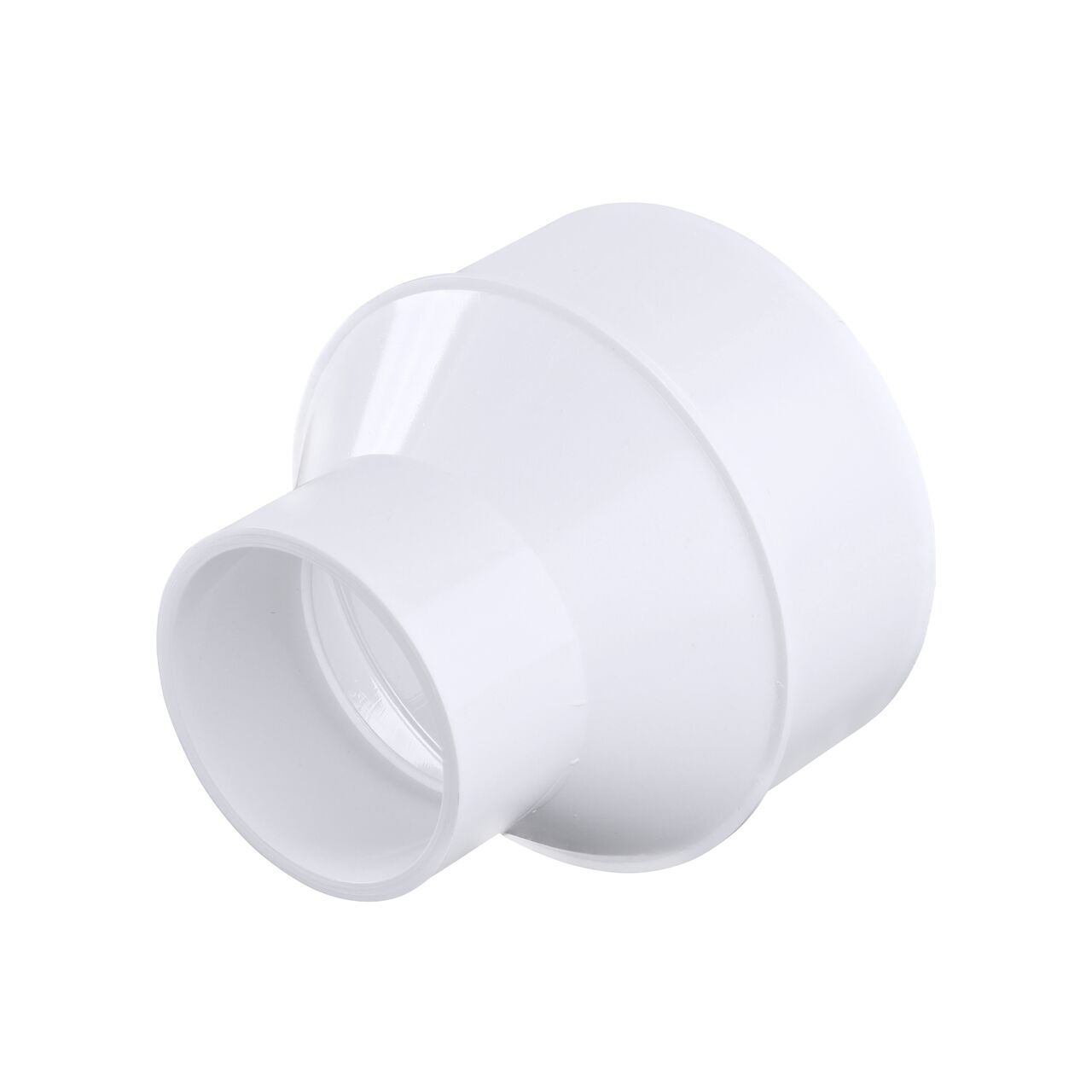 The PVC Adapter, connects 2 in. DWV/SCH40 Hub to 4 in. Sewer & Drain Hub, Hub X Hub connection (NDS 533)