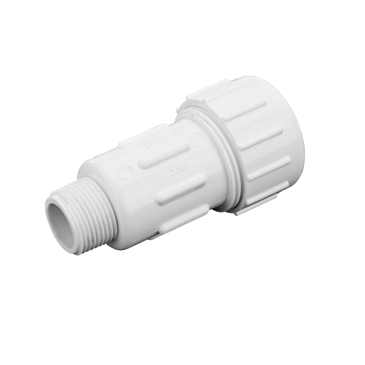 The NDS 3/4 in. PVC Compression Adapter IPS X MPT creates a leak-resistant connection between two pipes to direct flow one-way through the system (NDS CPA-0750)