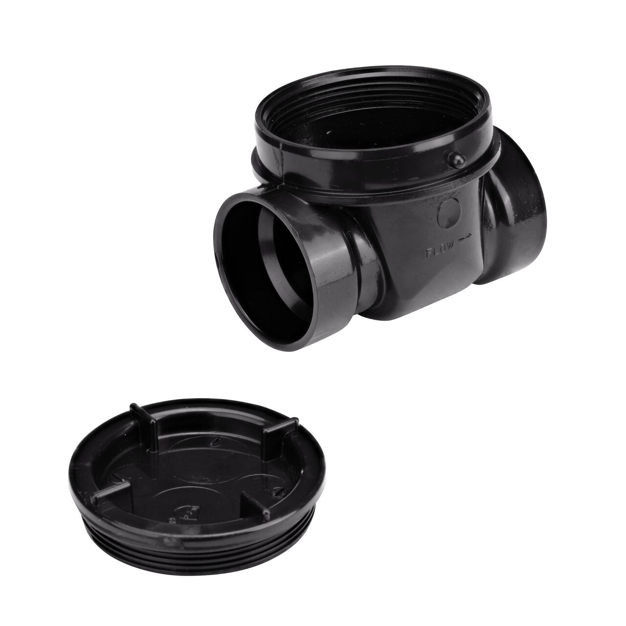 The top detachable threaded access cap with neoprene gasket provides a positive seal on the NDS Black 2 in. Backwater Valve (NDS 275)