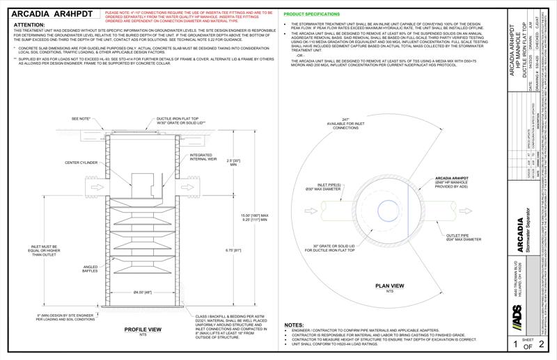 Arcadia 4 HP Manhole DI Flat Top Detail