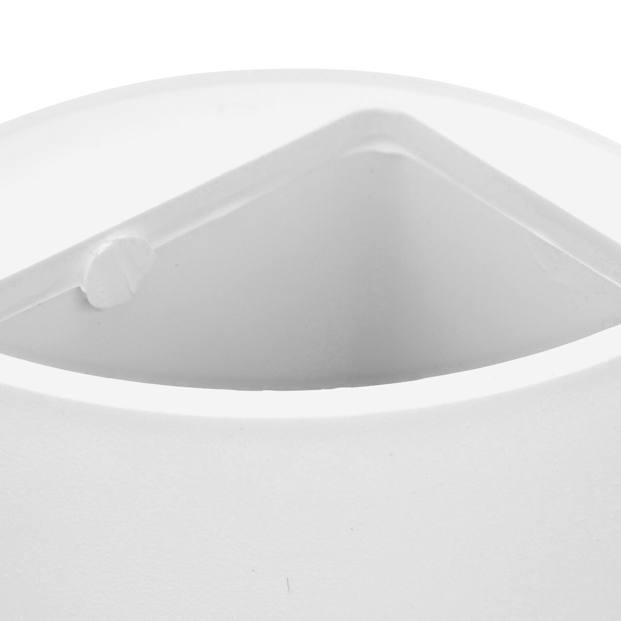 Closeup of the 4 in. DWV/Sch. 40 side facing up of the NDS PVC downspout adapter (NDS 9P08*, NDS 9P08)
