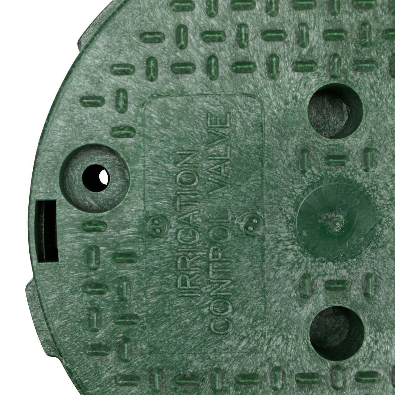 The valve box lid securely in place on the NDS 10 in. Round Pro-Spec® Series Green Box and Green Water Cover (NDS 312BCW) keeping components protected against the elements, foot traffic, lawn care equipment, and potential vandalism while keeping them out of sight