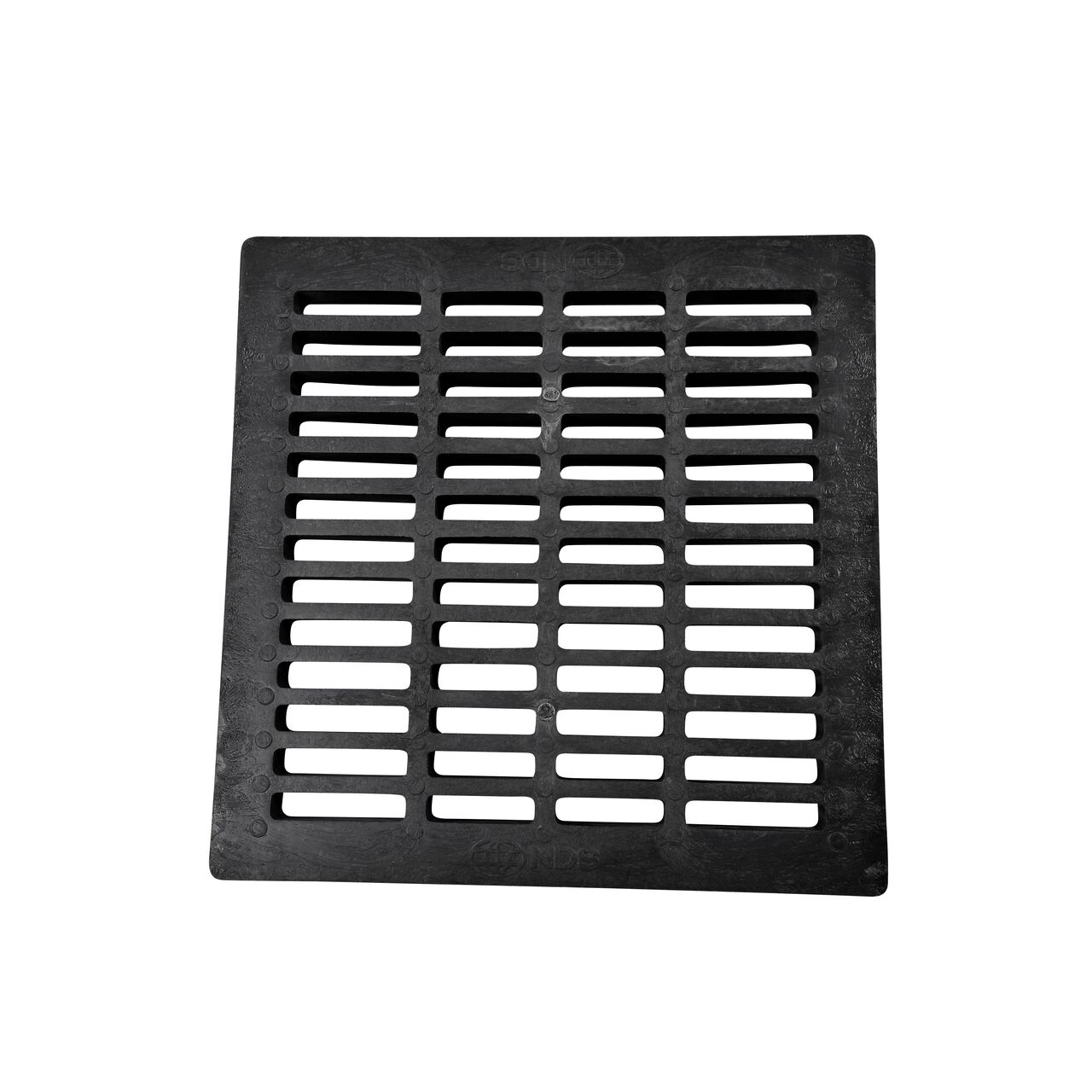 Alternate top down view of NDS 24 in. Square Catch Basin Drain Grate, Black Plastic (NDS 2411)