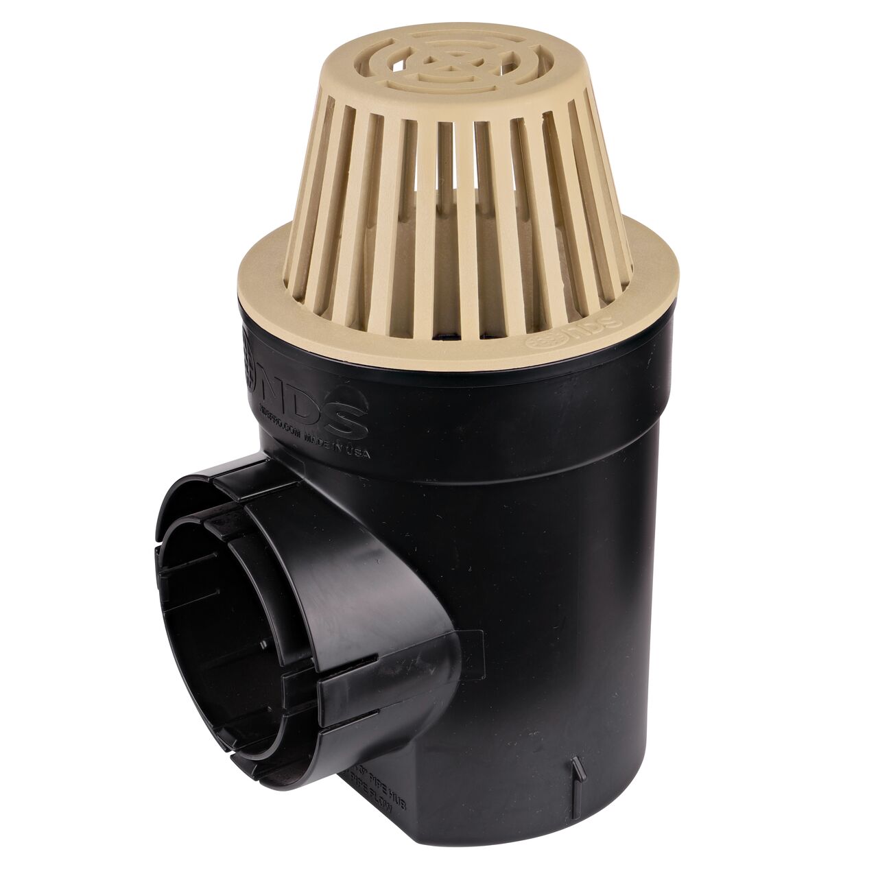 NDS 6 in. Sand Atrium Grate installed on 6 in. Round Spee-D Catch Basin (NDS 90S, 101)
