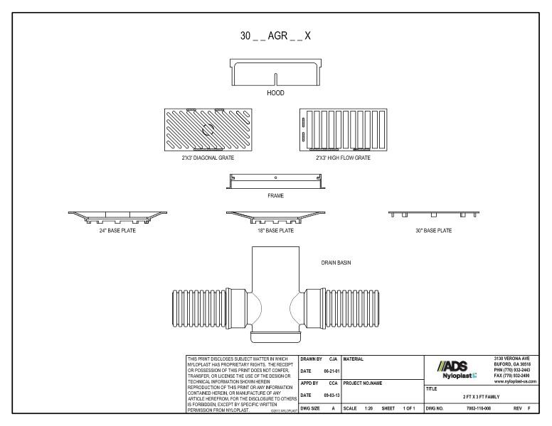 2' x 3' Family Nyloplast Detail 