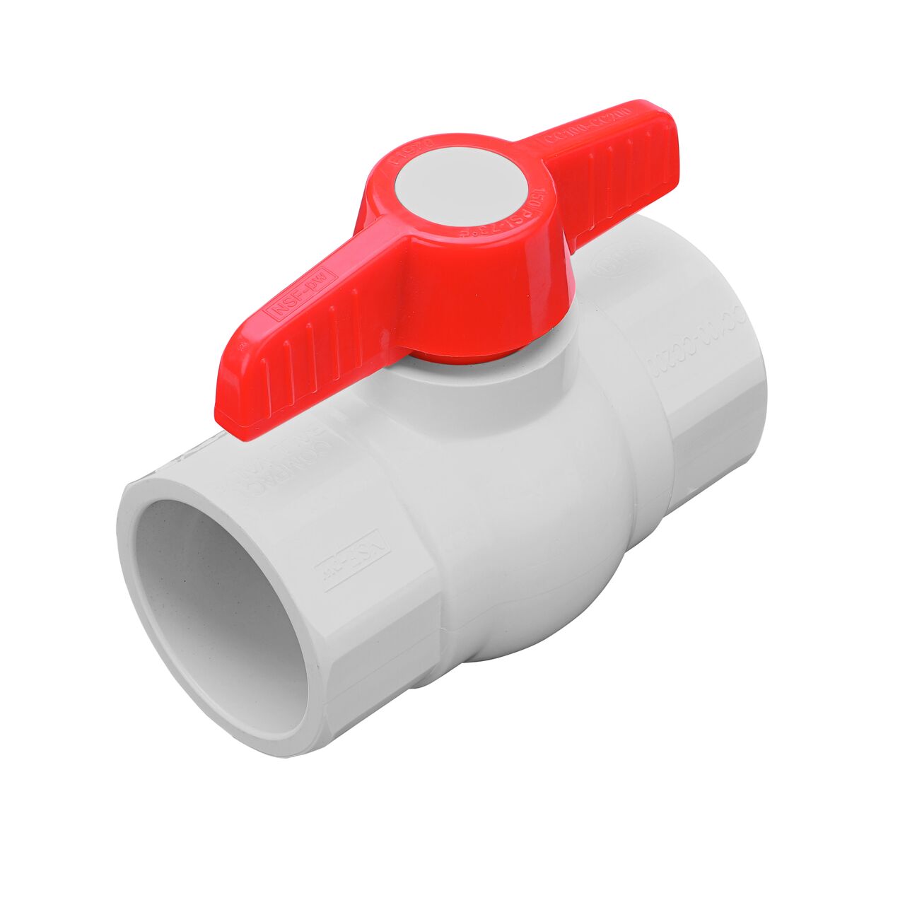 Include a shut off point in your pipeline with the NDS 2 in. PVC IPS Ball Valve with slip connections (NDS E1410-20)
