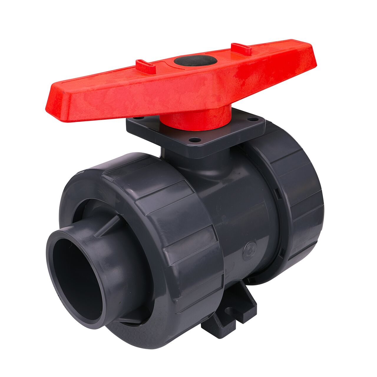 2-1/2 in. PVC Slip True Union Ball Valve (NDS BTU-2500-SE) is a leak-resistant valve that connects two 2-1/2 in. Sch. 80 pipes in an irrigation or other pressurized system to prevent costly property damage, pipe corrosion, and system issues