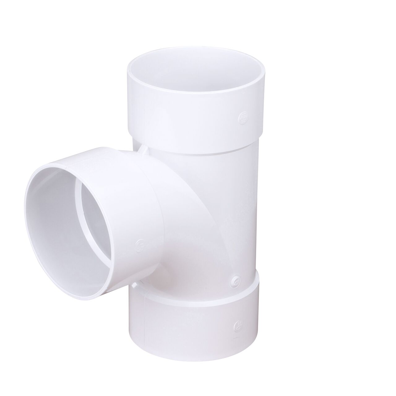 PVC sanitary tee for 8 in. Sewer and Drain pipes; Hub X Hub X Hub connection (NDS 8P09)