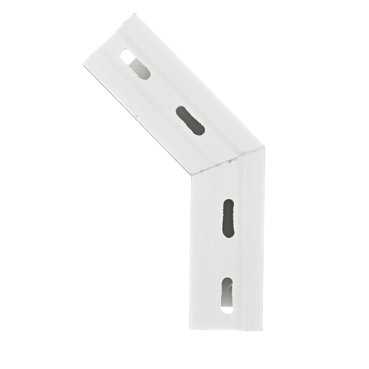 Top Down view of the White Micro Channel Drain 45 degree elbow and inegrated grate (NDS 8301)