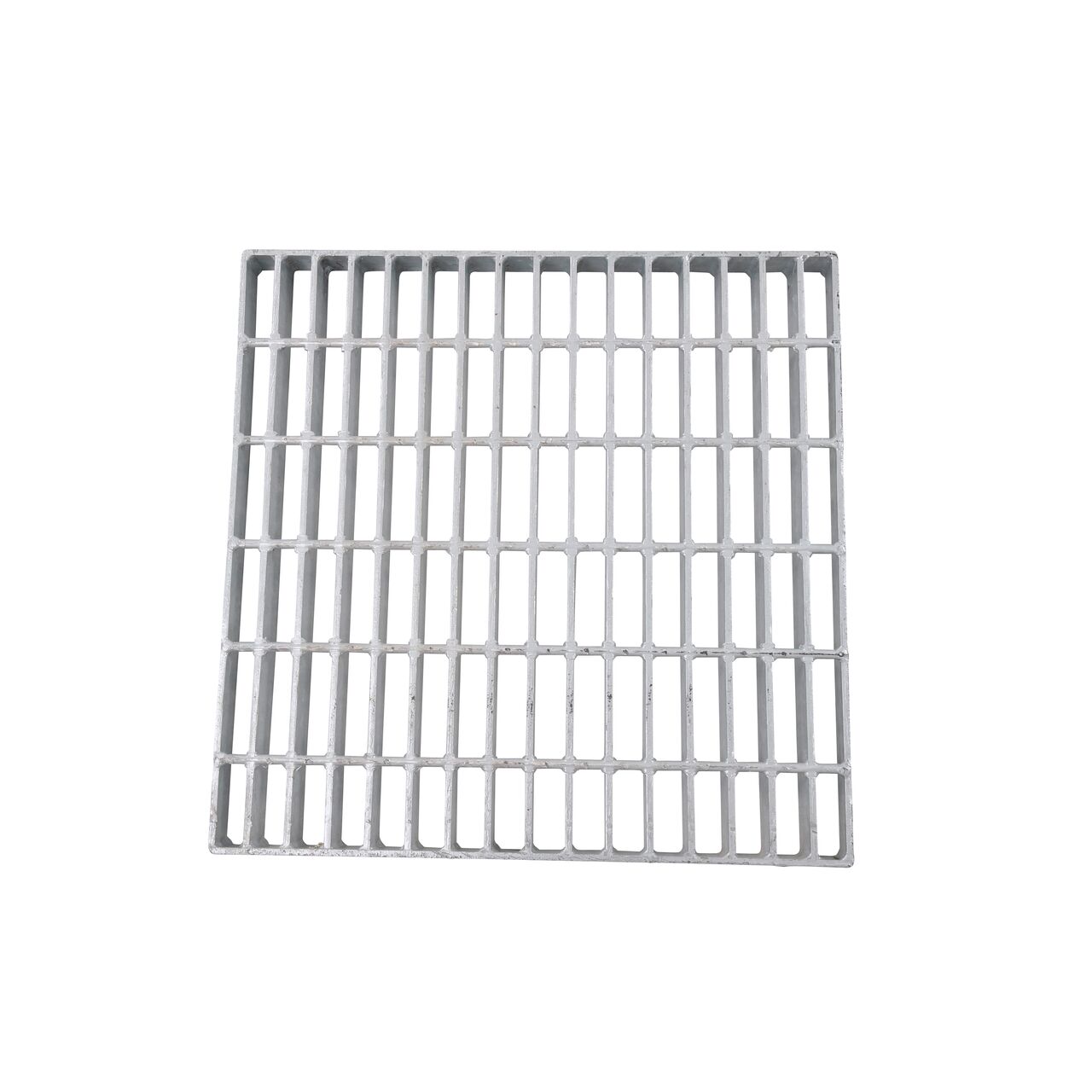 Alternate top down view of NDS 24 in. Square Catch Basin Drain Grate, Galvanized Steel (NDS 2415)
