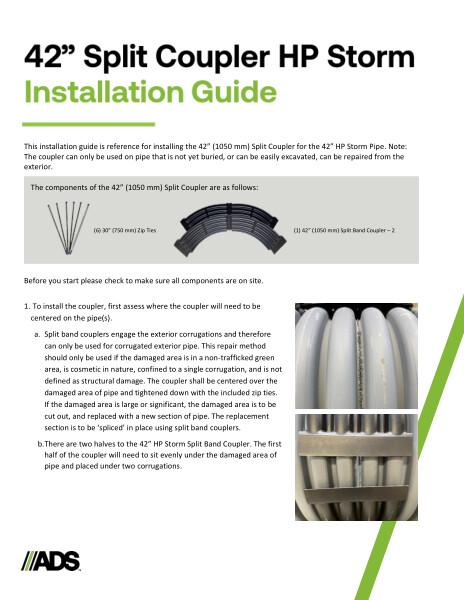 42" Split Coupler HP Storm Installation Guide