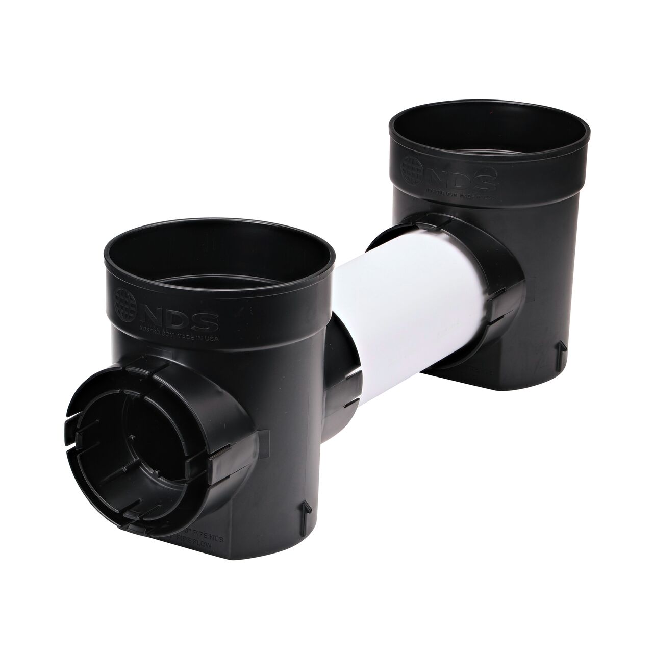 Connect multiple 6 in. Round Spee-D® Catch Basin Drains, including 1 outlet (NDS 101) and 2 outlets (NDS 201), together with pipe