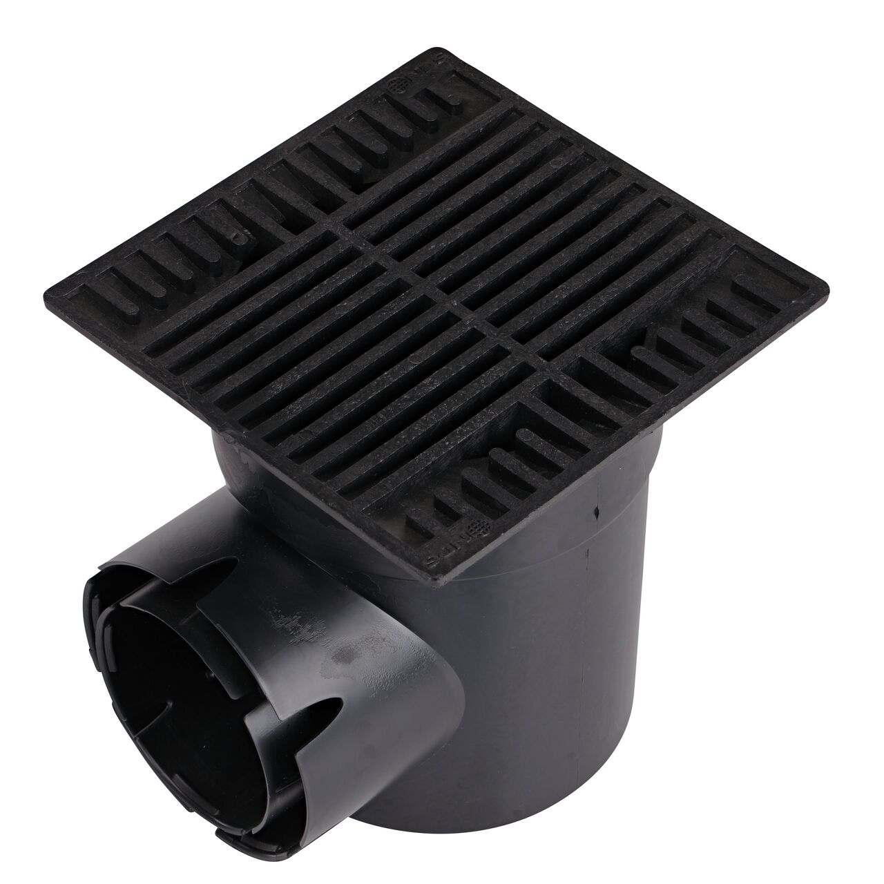NDS 8 in. Square Grate installed on 6 in. Round Spee-D Catch Basin (NDS M881, NDS 101*)
