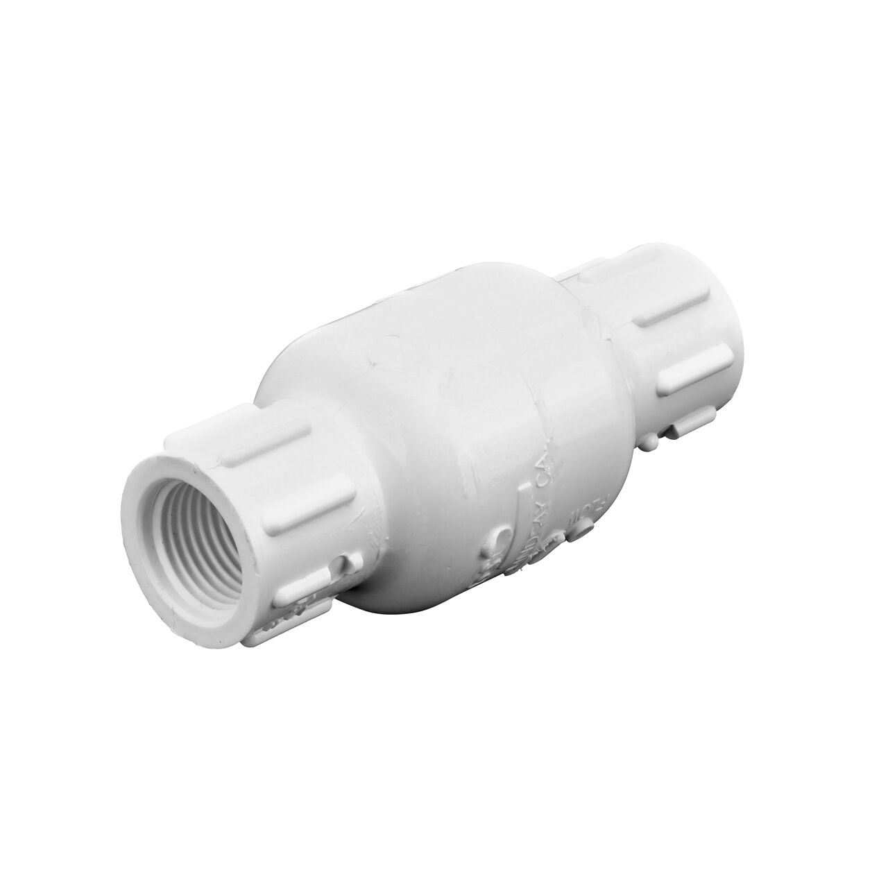 Alternate view of the NDS White 1/2 in. IPS FPT X FPT PVC Adjustable Spring Check Valve with 2-5 lb. Spring (NDS 1205-05)