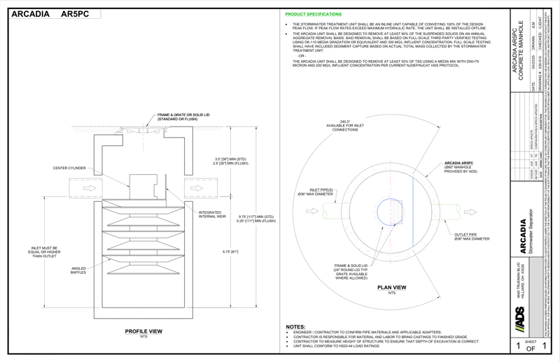 Arcadia 5 Concrete Manhole Detail