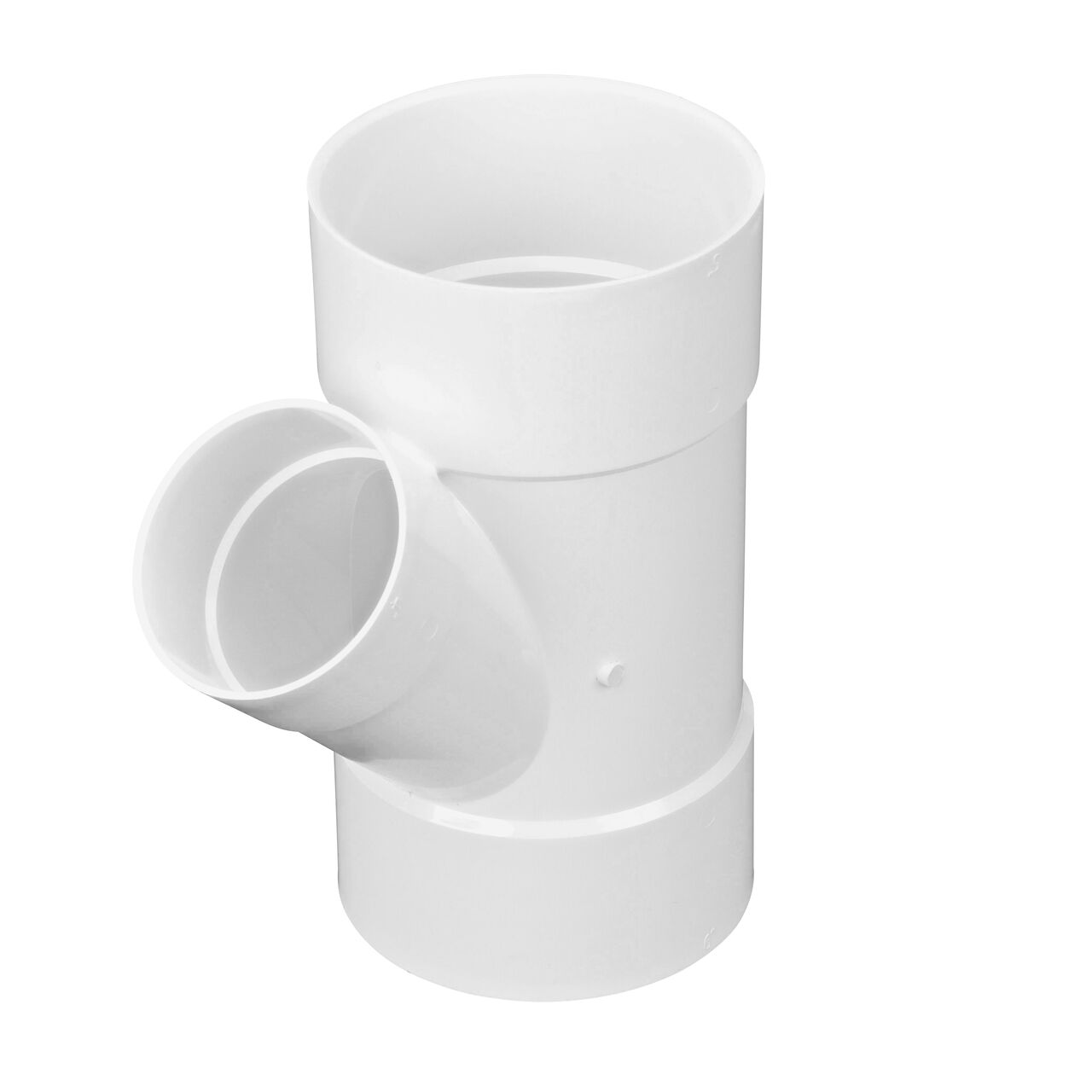 PVC 45 degree wye for Sewer and Drain pipes with 6 in. Hub X Hub X 4 in. Hub connection (NDS 64P08, NDS L64P08)