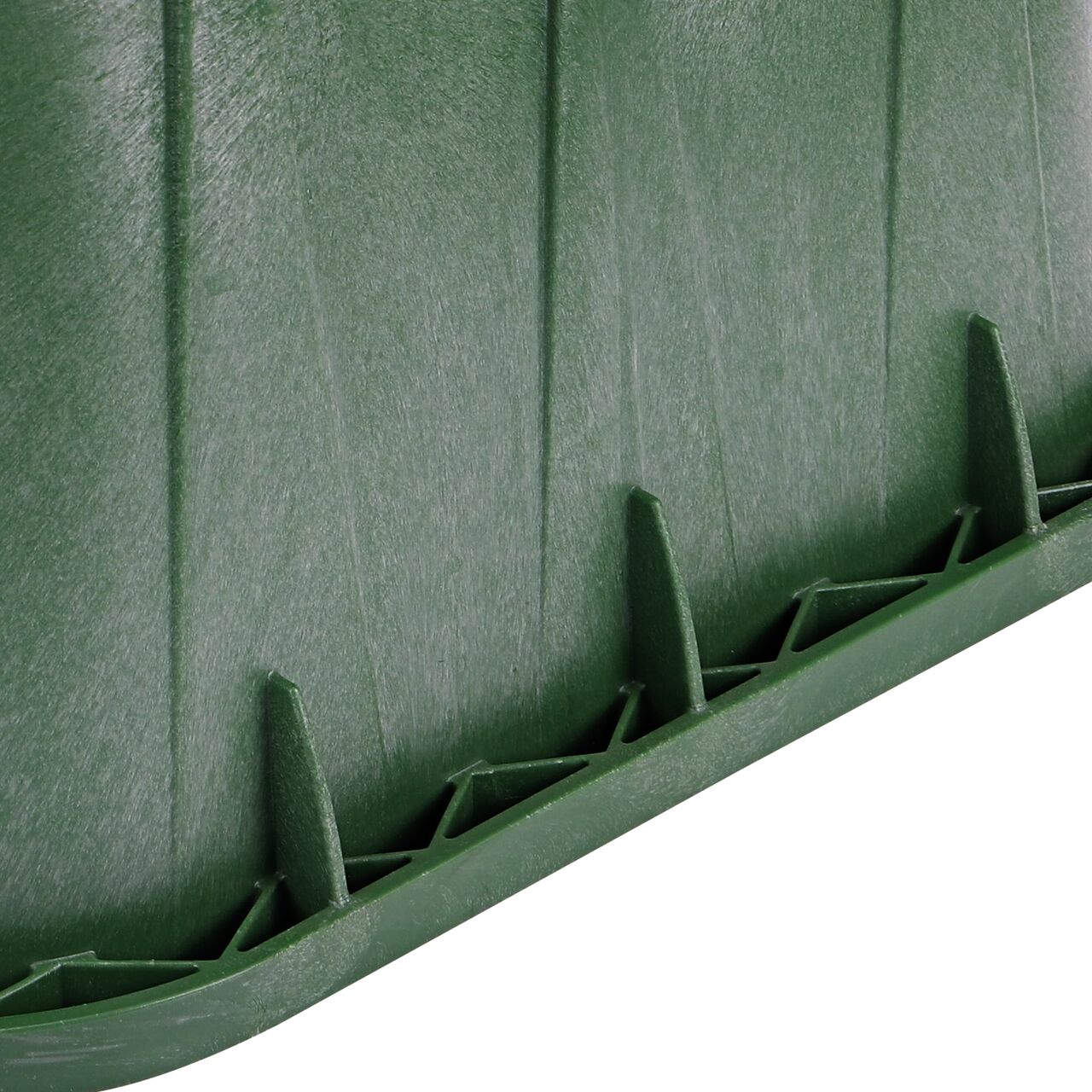 Closeup view of the outside reinforced edges on the green plastic NDS 14 in. x 19 in. Rectangular Pro-Spec® Series Valve Box and Cover (NDS 314B)