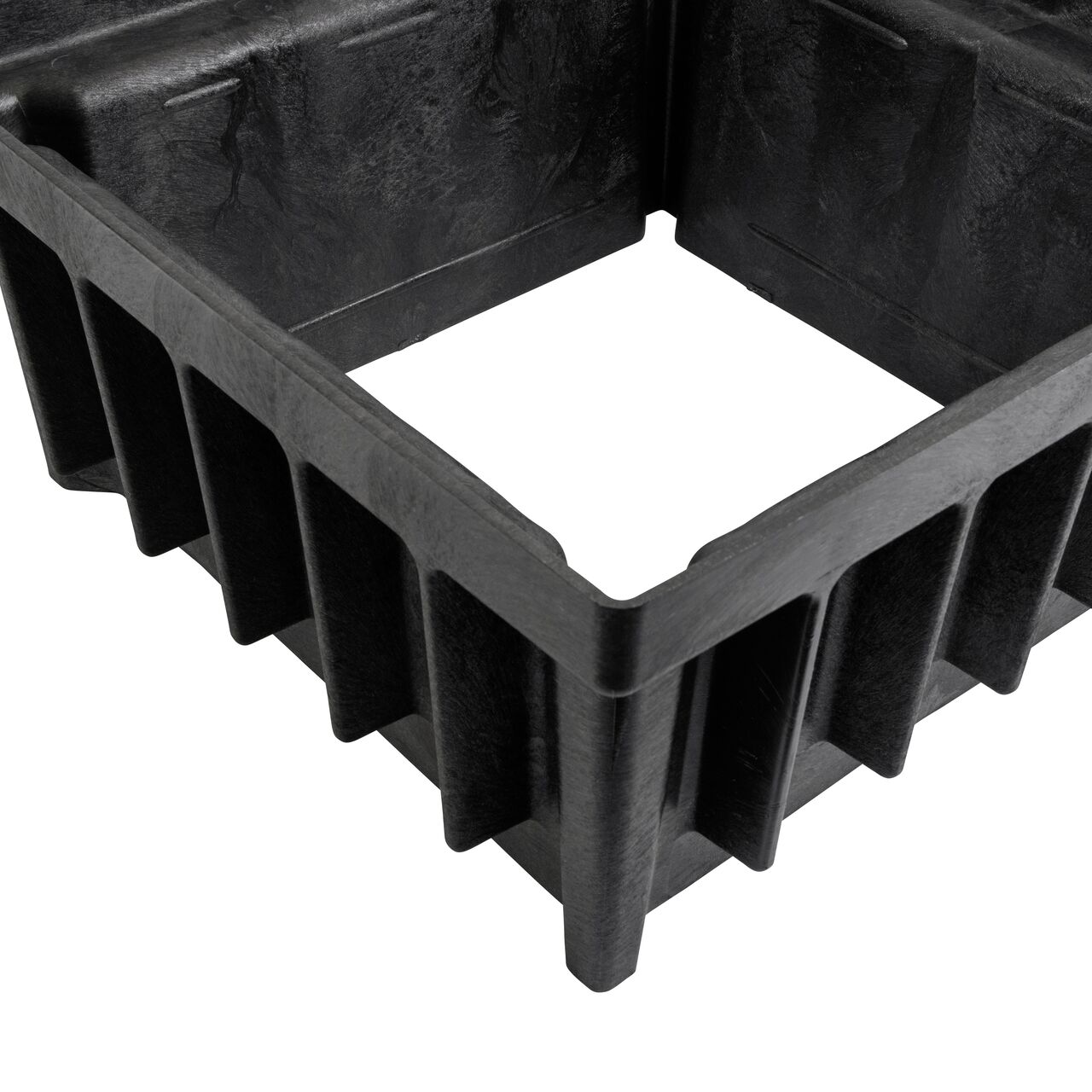 Closeup view of the inside of the 8 in. Riser for the 24 in. Square Catch Basin Drain
