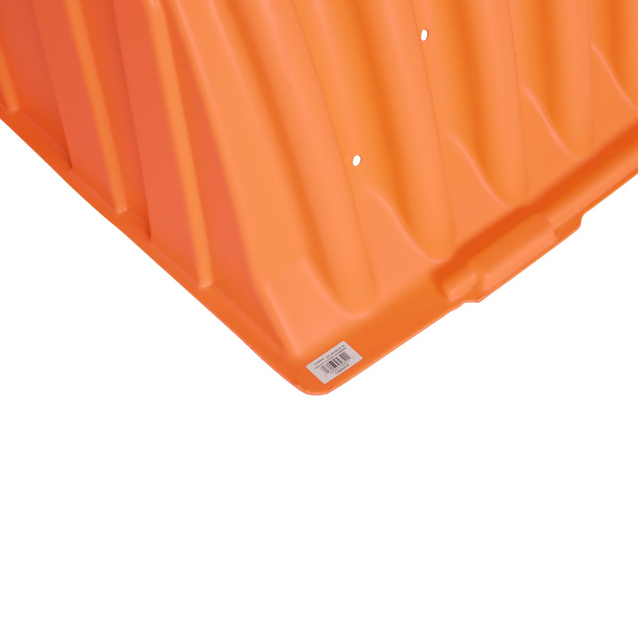 Closeup of the lipped corner on the foot of the NDS StormChamber 41 in. closed unit (NDS SC-44105-C-O)