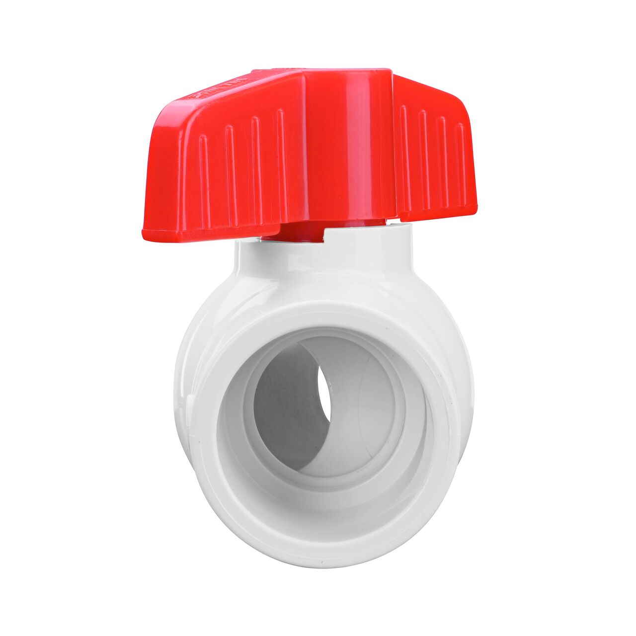 Rotate the handle to easily open or close the valve ball that controls water flow on the NDS 1-1/4 in. CPVC CTS Ball Valve (NDS C1310-12)