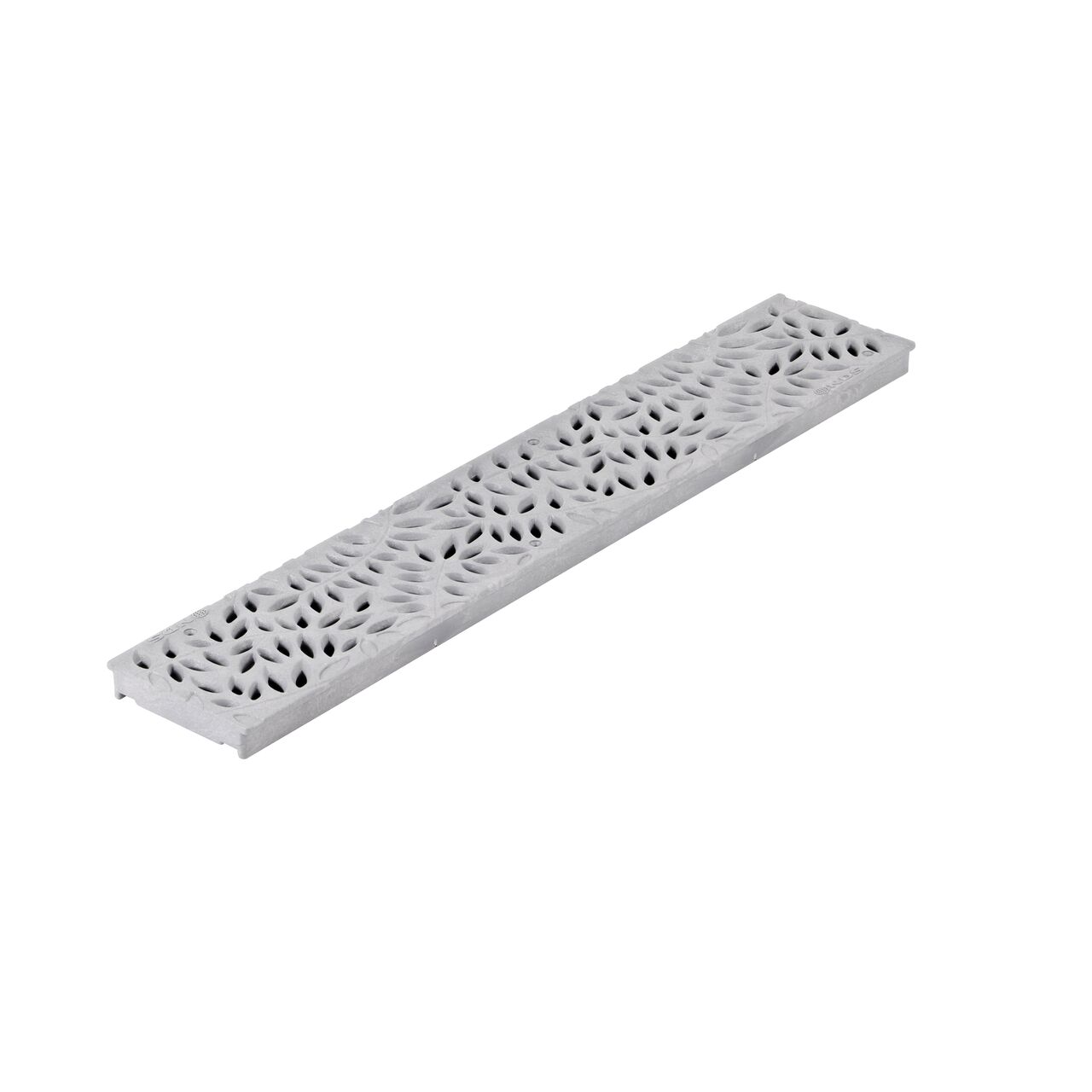 NDS Spee-D® Channel Drain Grate, Decorative Botanical Design in Gray Plastic fits Spee-D Channel Drain (NDS 252GY)