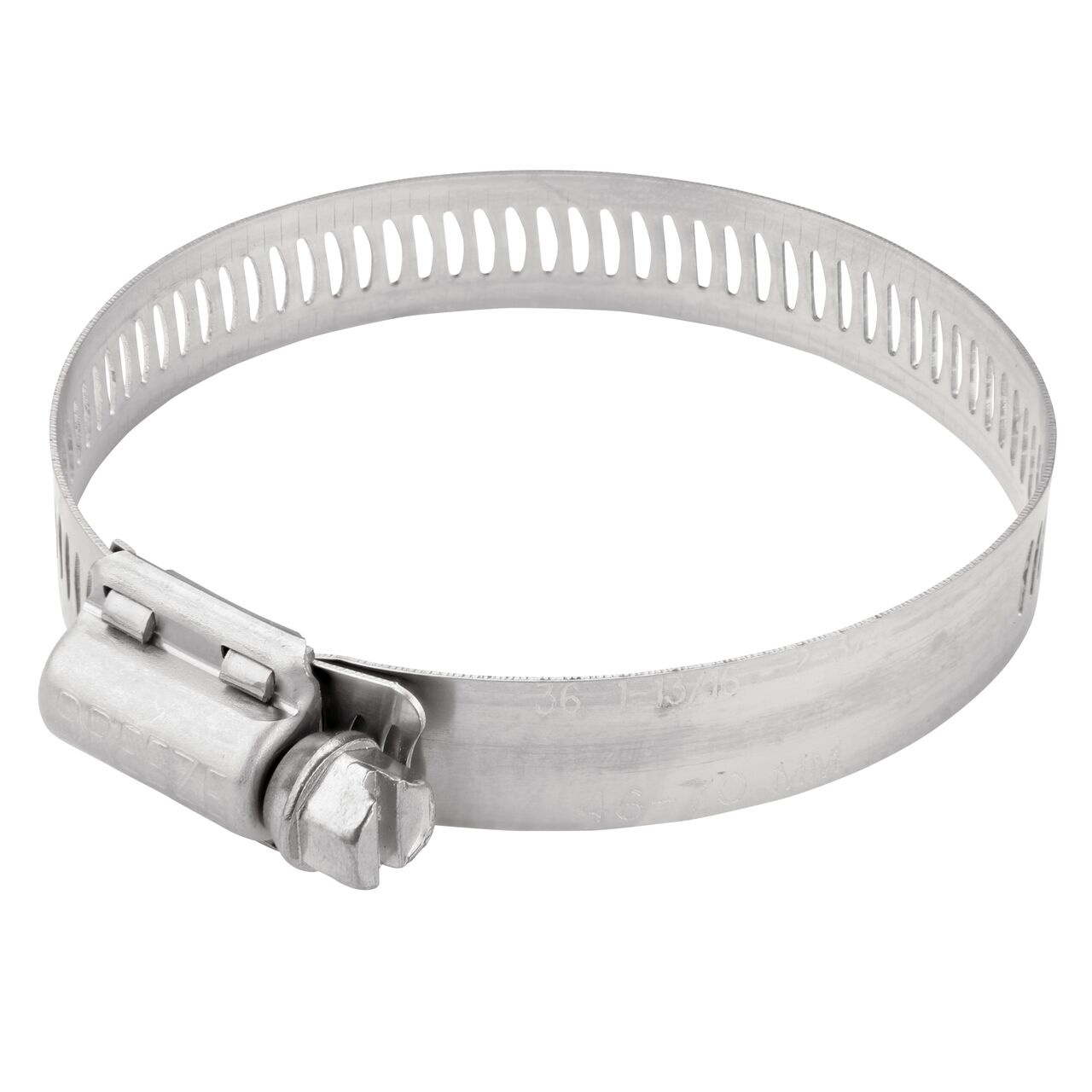 The NDS SAE 36 Worm Drive Hose Clamp with Aero Seal 1/2 in. band width (NDS 64036H) has a heavy duty 4-piece Quadra-Lock design to provide strength and stability; includes underside plate for added strength