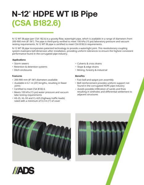 N-12 WT CSA B182.6 Product Sheet
