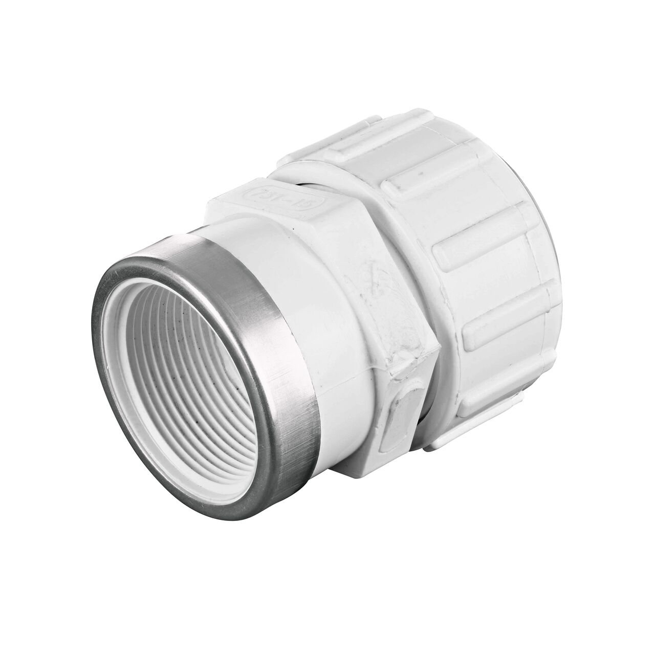 Threaded PVC FPT connection end on the NDS 1 1/2 in. SDR-9 CTS X FPT Flo-Lock™ Gripper Adapter (NDS 731-15)
