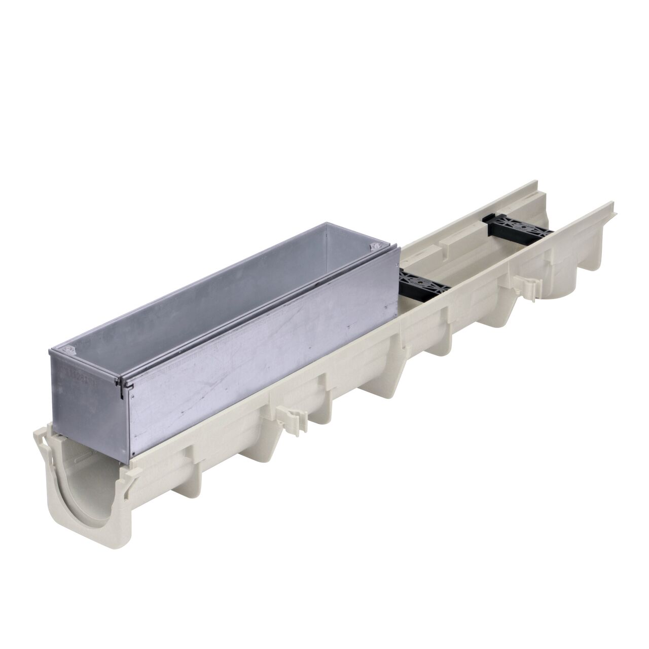 The NDS Dura Slope Channel Drain Slot Top Maintenance Unit (DS-SS-STMAINT) installed on a Dura Slope Channel Drain (NDS DS-091)