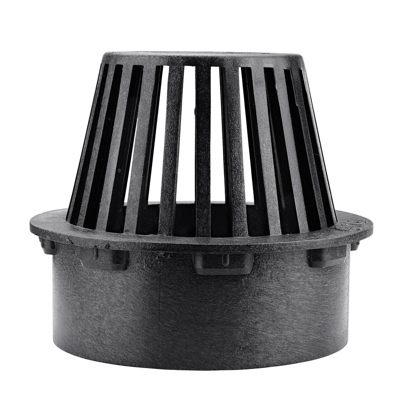 Straight on shot of the NDS Black Plastic 6 in. Atrum Grate (NDS 90)