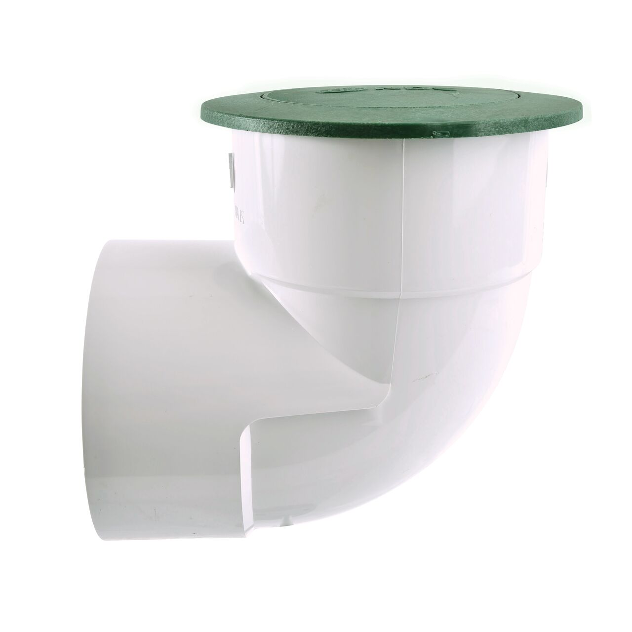 The NDS Pop-Up Drainage Emitter first attaches to the elbow (NDS 624, NDS 620) before attaching to an adapter and pipe