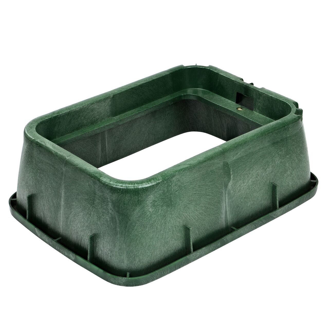 View of the Green 14 in. X 19 in. Rectangular Valve Box Extension which conceals and protects components (NDS 116TBC)