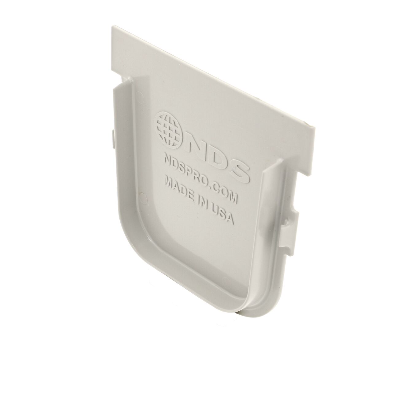 NDS 5 in. Pro Series Channel™ Drain End Cap, Deep Profile, Light Gray Plastic (NDS 812)