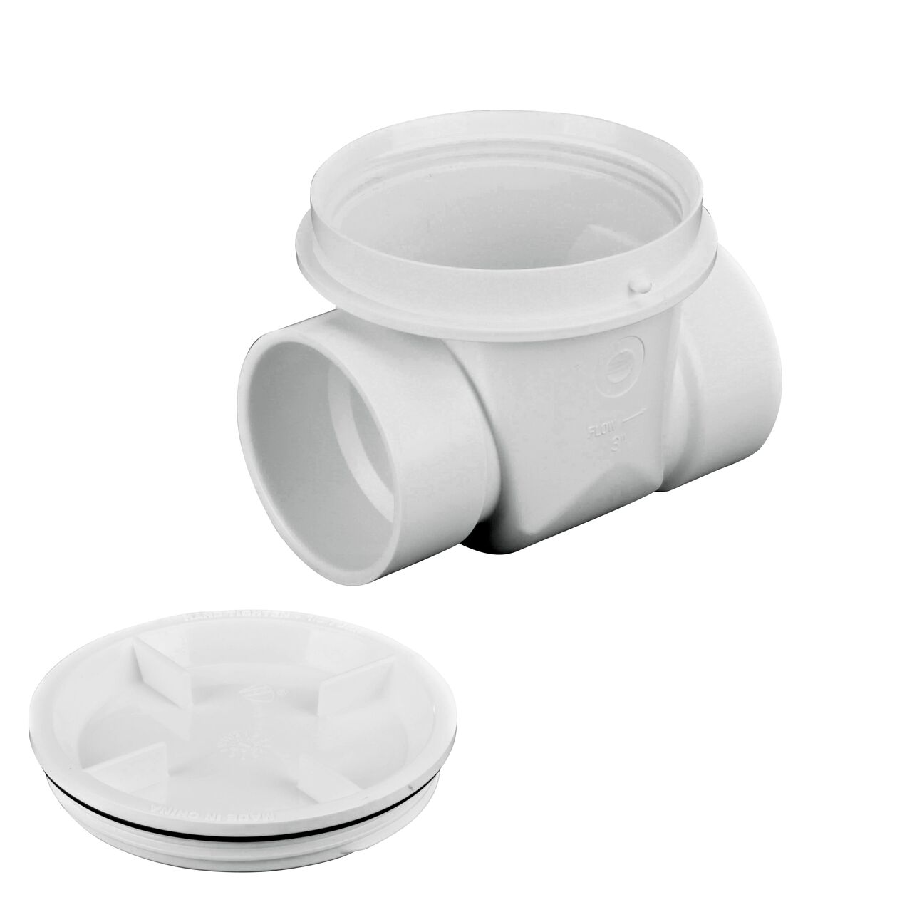 The top detachable threaded access cap with neoprene gasket provides a positive seal on the NDS White 3 in. PVC Backwater Valve (NDS 375P)