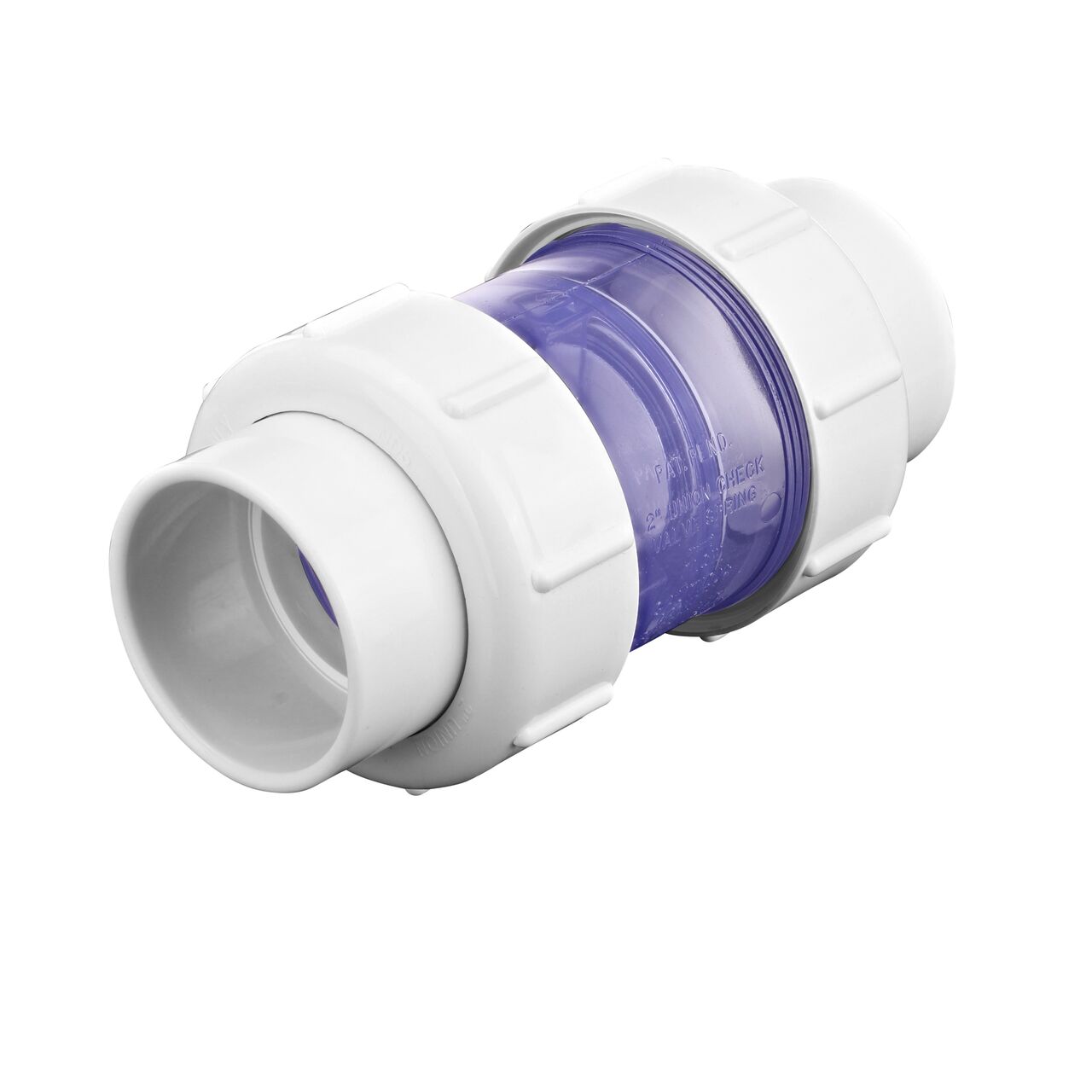NDS Clear 2 in. IPS slip by slip PVC Compact True Union Spring Check Valve (NDS 1790C20)