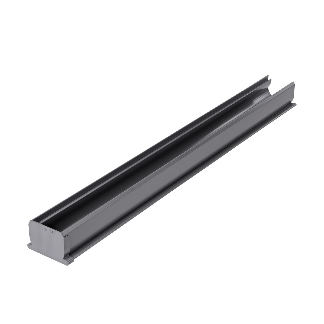 NDS Spee-D® Channel Drain End Cap (NDS 247*, NDS 247) connected to a Spee-D® Channel Drain (NDS 400)