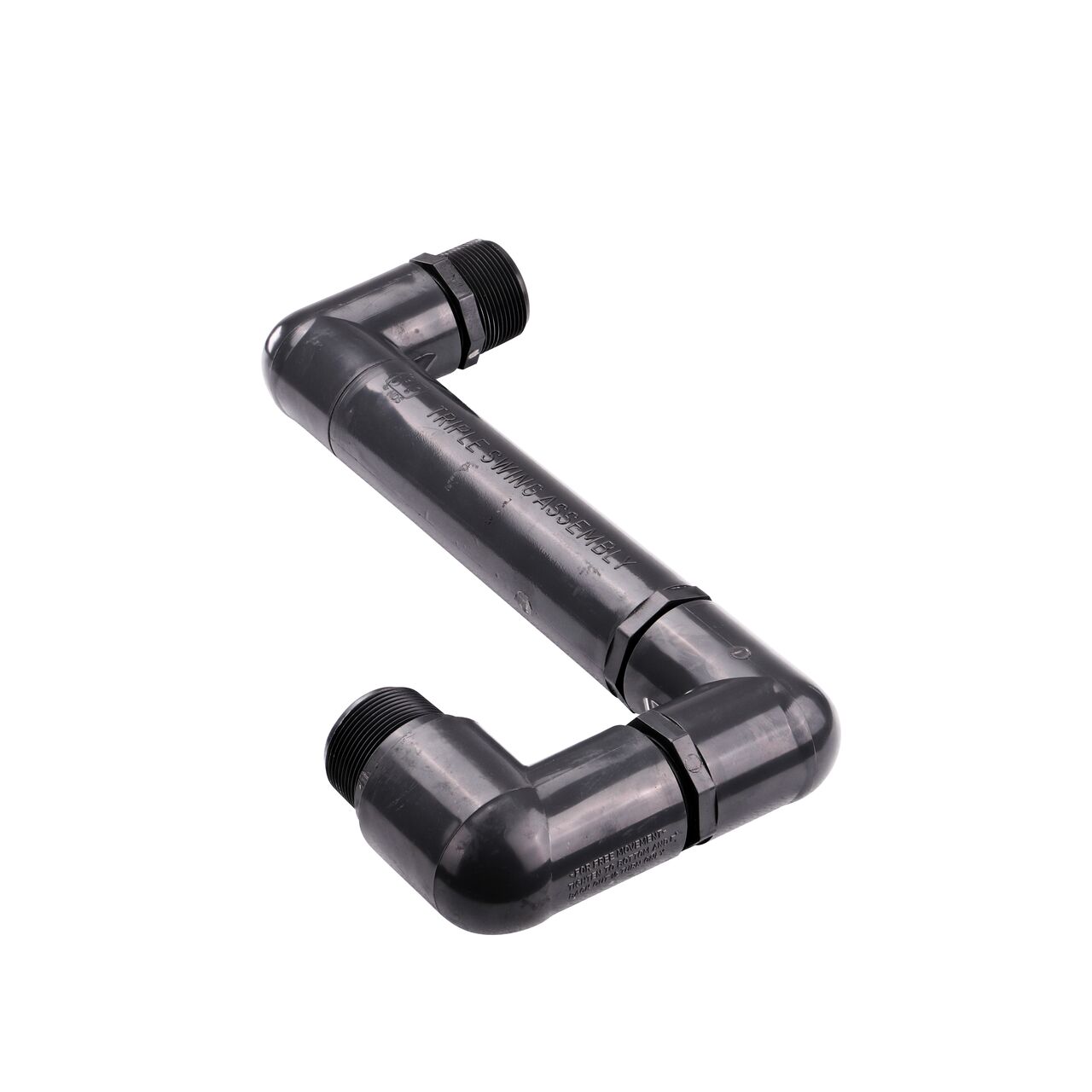 NDS Triple Swing Joints Assembly Sch. 80 1-1/2 in. MPT comes preassembled to provide flexible placement for sprinkler off pipeline path (NDS TSA-1500-TT)