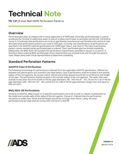 TN 1.01_C Dual Wall HDPE Perforation Patterns