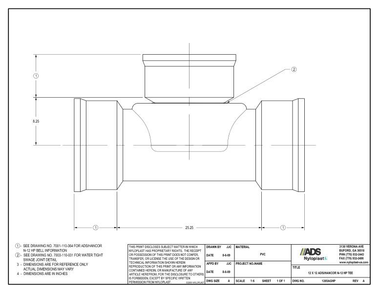12 x 12 HP Tee Nyloplast Detail