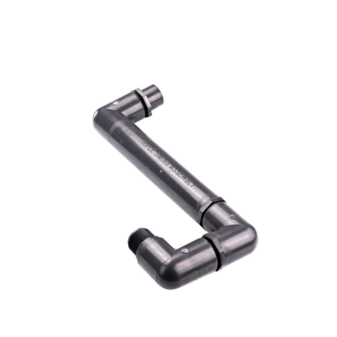 NDS Triple Swing Joints Assembly Sch. 80 1 in. spigot X 1 in. MPT comes preassembled to provide flexible placement for sprinkler off pipeline path (NDS TSA-1000-ST)