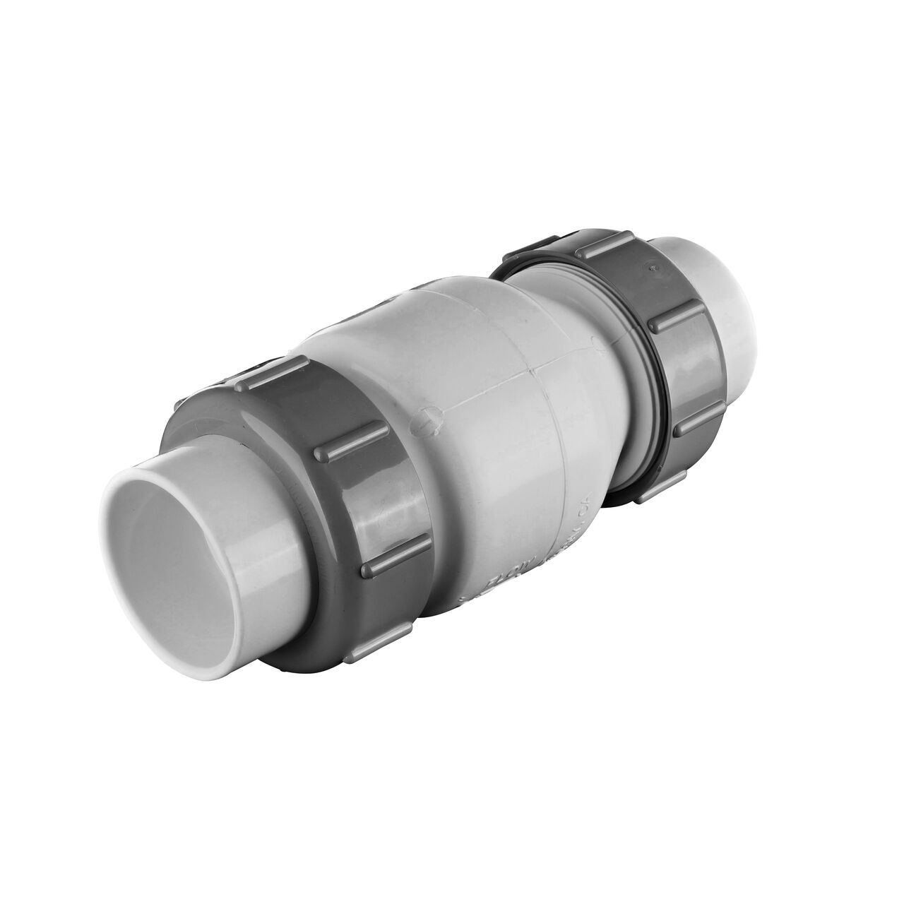 Alternate view of the NDS White 2 in. slip end by slip end PVC True Union Spring Check Valve with 1/2 lb. Spring (NDS 1700-20)