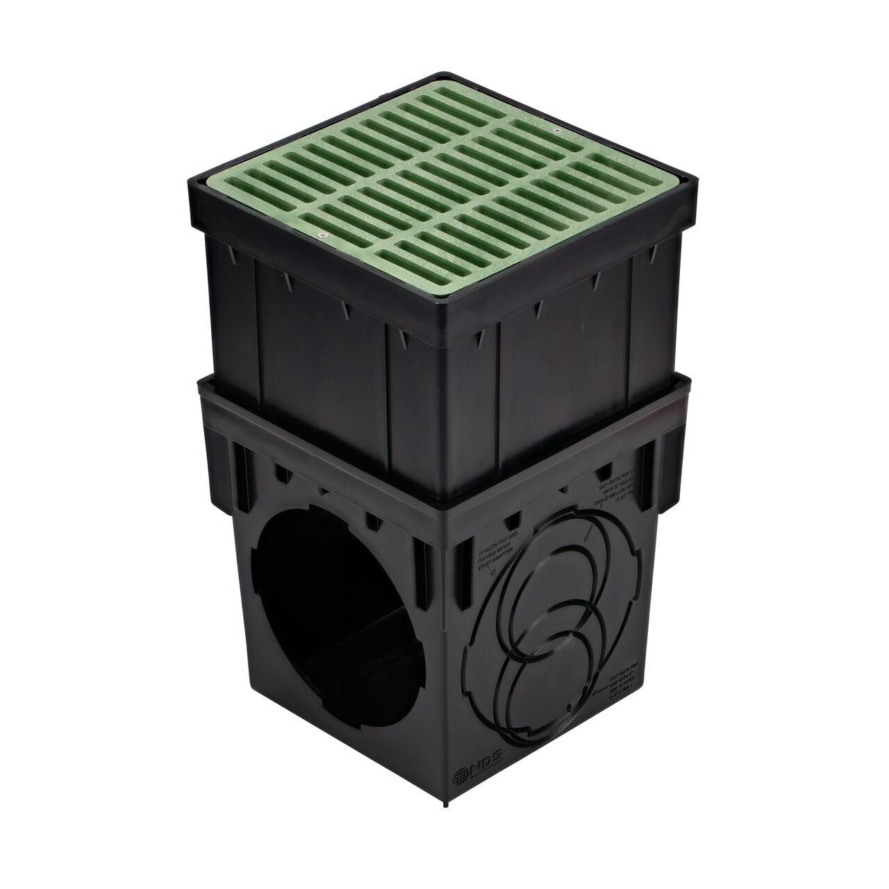Add 6 in. height to a 9 in. Square Catch Basin Drain (NDS 900) with the 6 in. Riser for 9 in. Square Catch Basin Drain & Low-Profile Adapter Drain (NDS 916). Also fits a 9 in. plastic grate (NDS 990)
