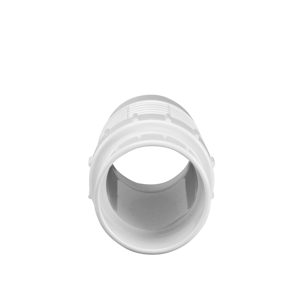 Looking inside the Pro-Span 6 in. Expansion Repair Coupling (118-60QF) spigot end which requires a 6 in. Schedule 40 PVC coupling, sold separately, for installation