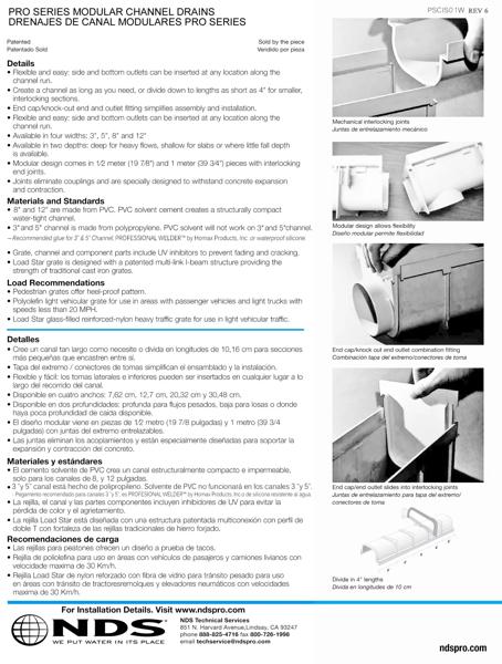 NDS Pro Series Channel™ Drains Installation Manual
