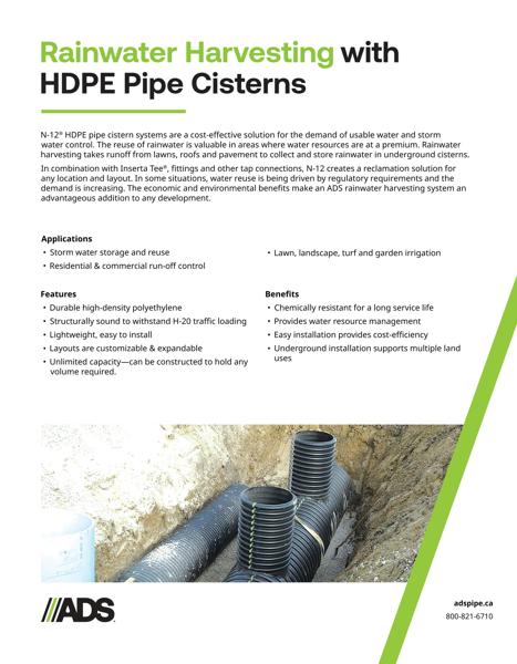Rainwater Harvesting in Canada with HDPE Pipe Cisterns