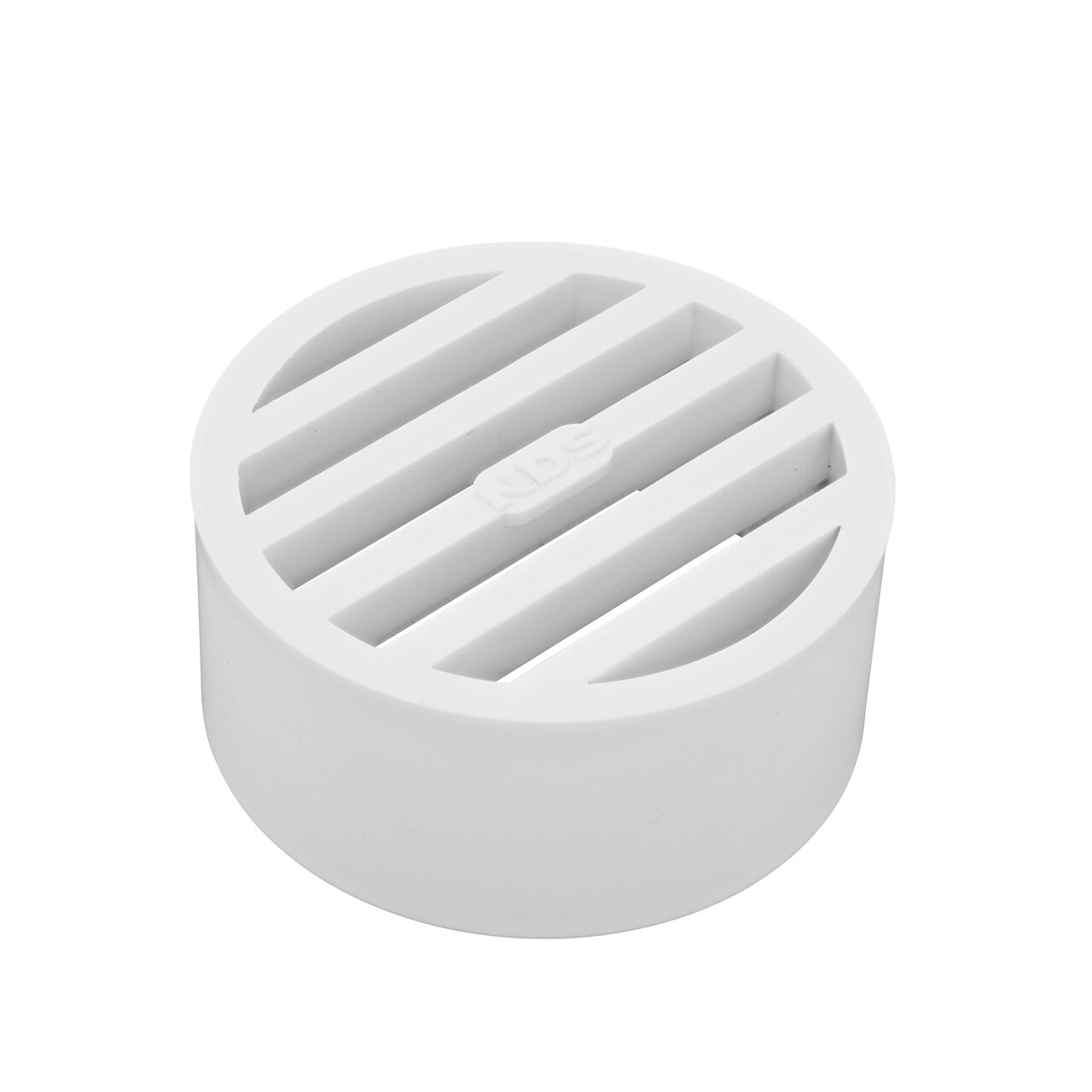 Hero shot of white 3 in. round grate which fits 3 in. sewer and drain fittings perfect for pool and spa applications