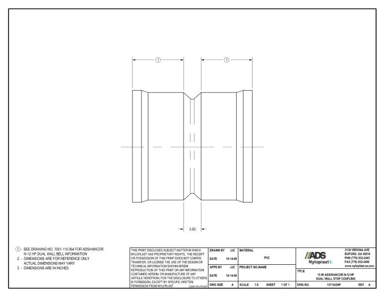 15" HP Stop Coupling Nyloplast Detail
