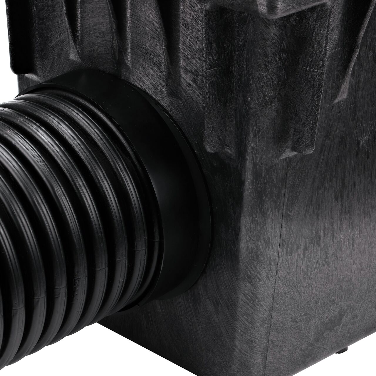 8 in. Corrugated Pipe installed on the Offset Outlet Adapter (NDS 1889) and 18 in. Catch Basin (NDS 1882) in the adapter side position 3