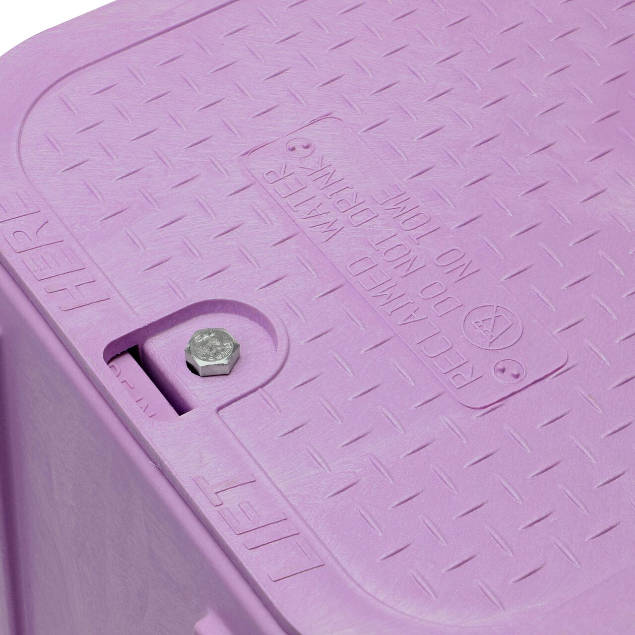 The valve box lid securely in place on the NDS 14 in. x 19 in. Rectangular Pro-Spec® Series Purple Box and Purple Reclaimed Water Cover (NDS 314PBCBR) keeping components protected against the elements, foot traffic, lawn care equipment, and potential vandalism while keeping them out of sight